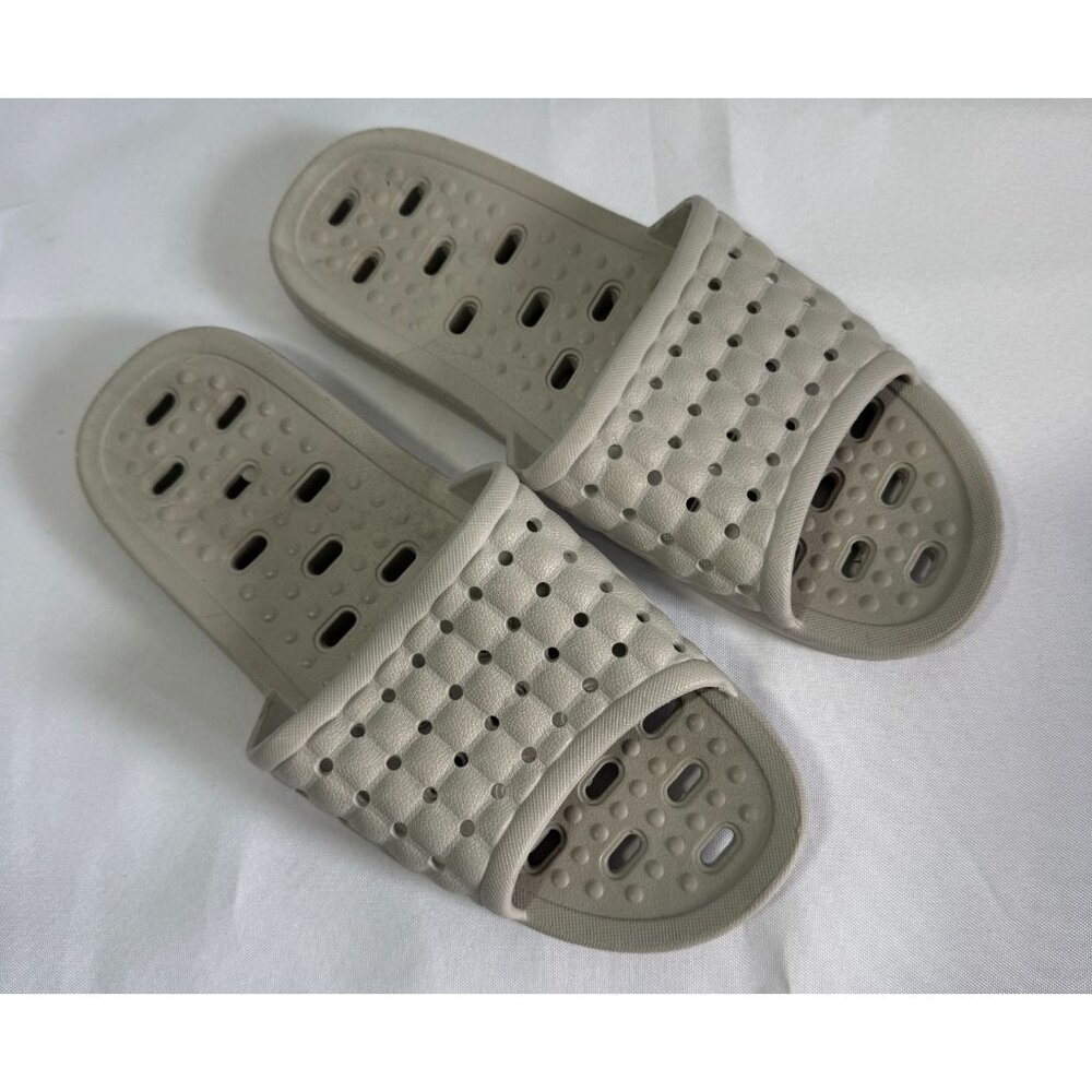 Slip On Shower Shoes Rubber Gray‎ Womens 9 US College Dorm Vacation Beach